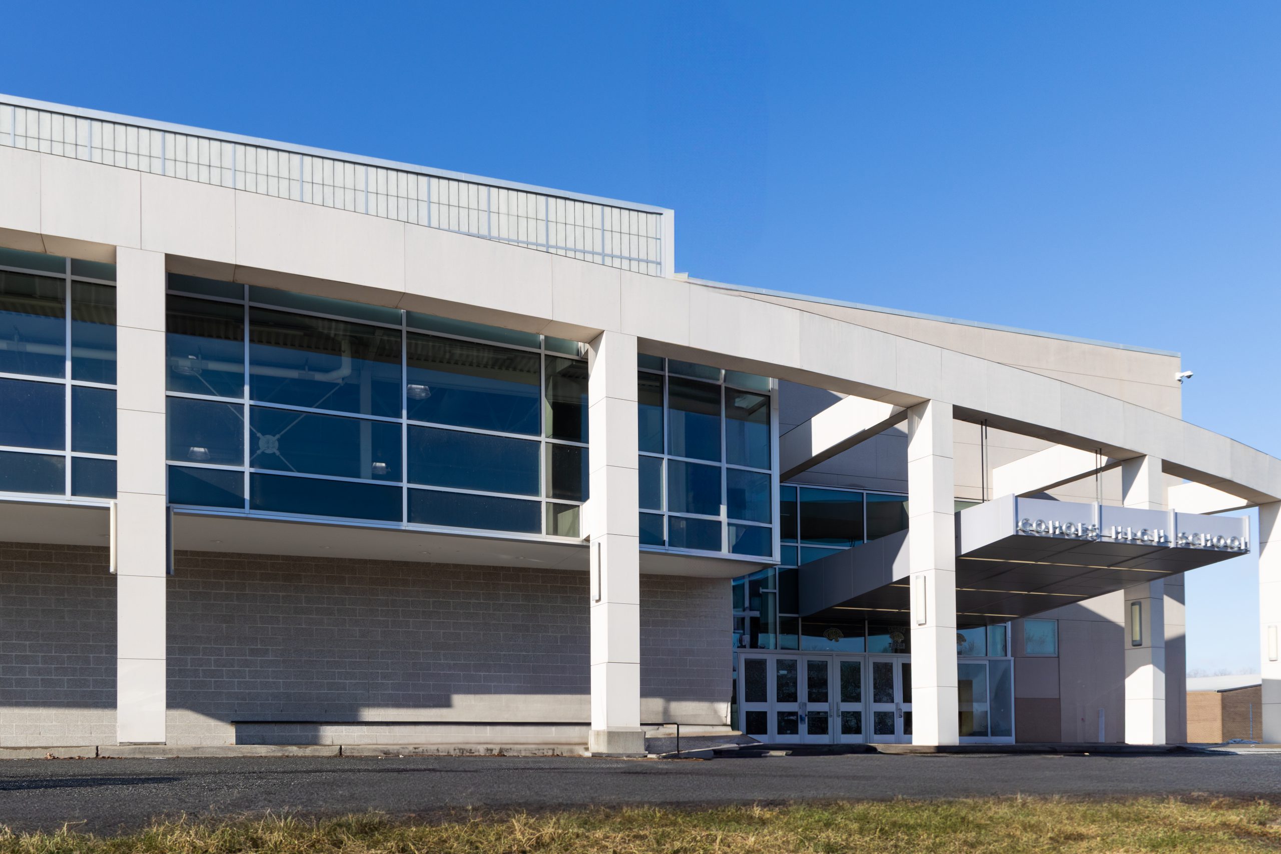 exterior of Cohoes High School entrance