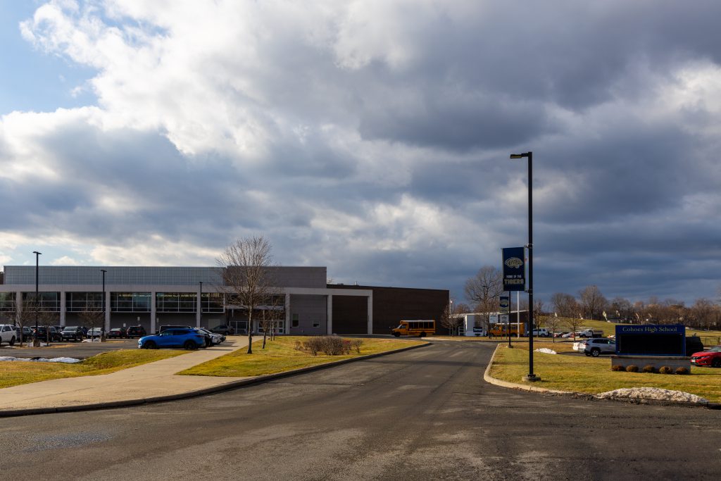 exterior of Cohoes High School entrance