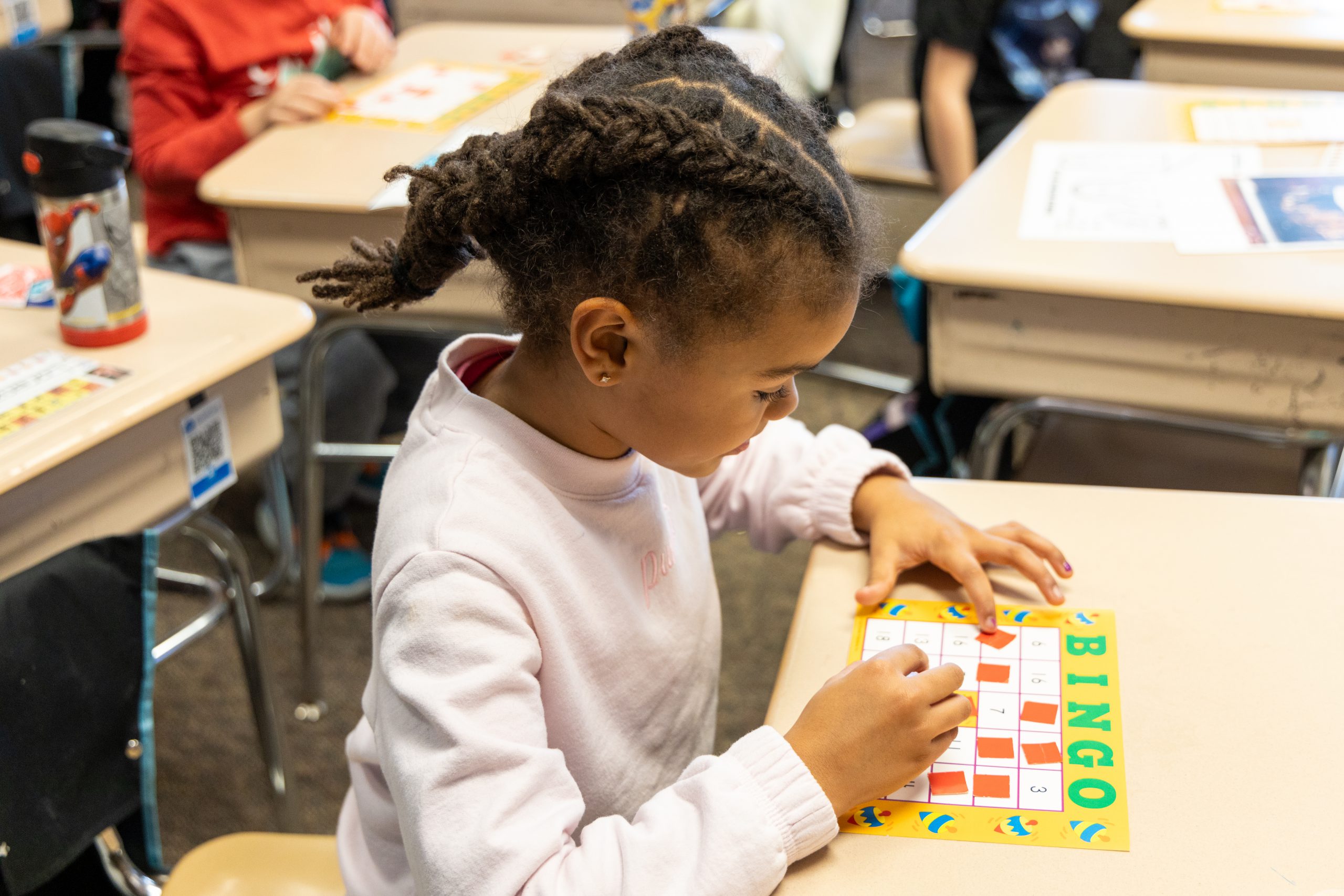 Harmony Hill elementary student works in class