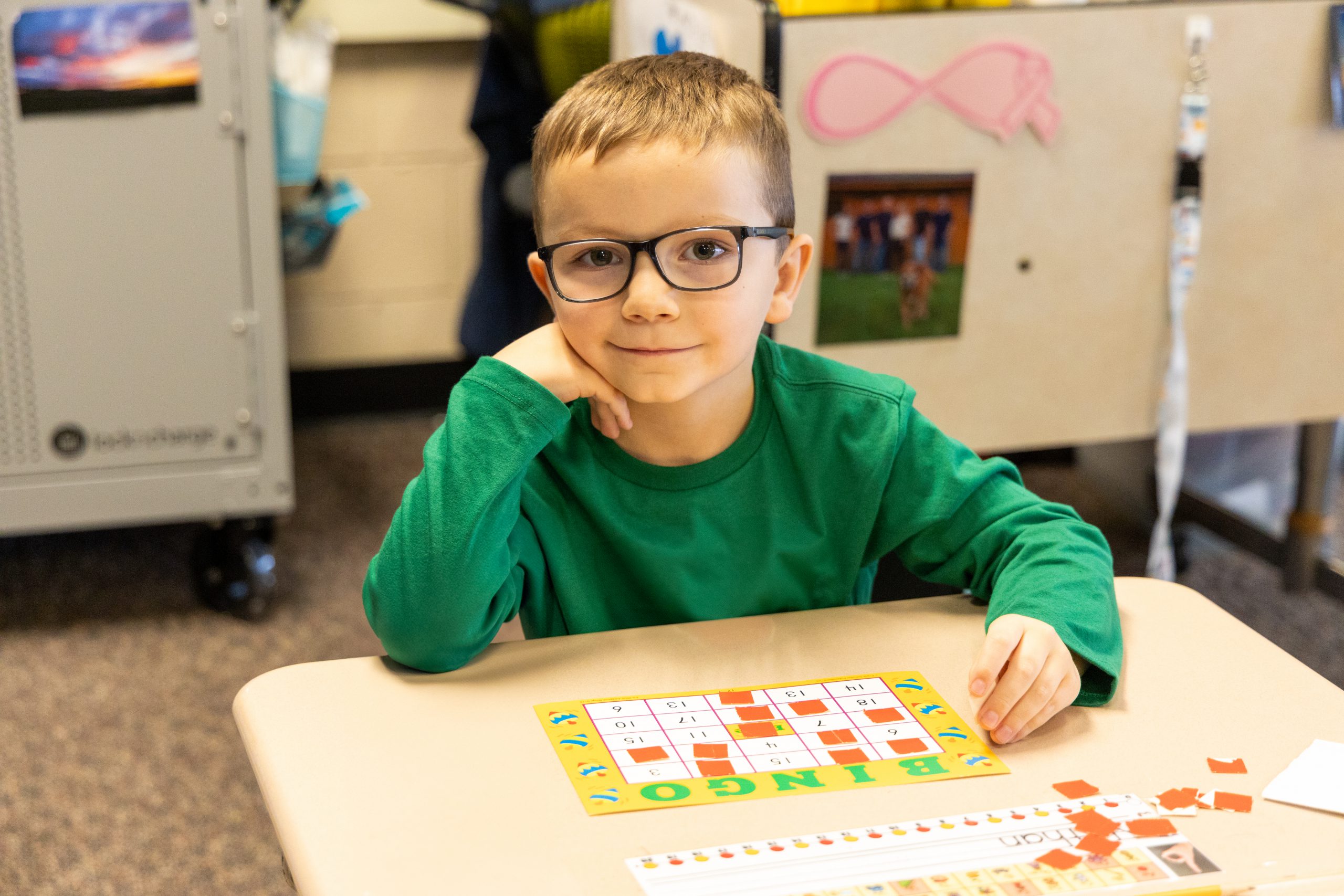 Harmony Hill elementary student works in class