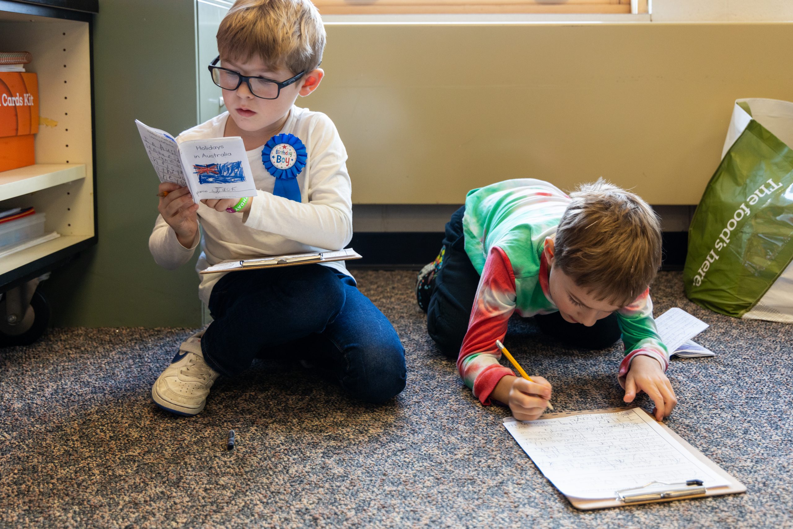 Harmony Hill elementary students works in class.